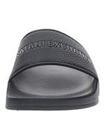 Armani Exchange Erkek banyo terliği, siyah, logolu