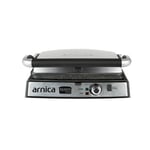 Arnica Tostit Maxi İnox Granit Izgaralı Tost Makinesi, 2000 W, Paslanmaz Çelik, Aynı Anda 6 Tost, Gri