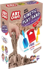Art Craft 3690 Aksesuarlı Naturel Kinetik Oyun Kumu, 3+ yaş, 1000 gr, Kahverengi
