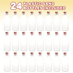 ArtCreativityTM Mantarlı Plastik Kum Sanatı Şişeleri - Kum Sanatı için 24-2 Oz Şeffaf Konteyner Paketi, Şişede Mesaj, Düğün Davetiyeleri, Çocuklar için Eğlenceli Sanat ve El Sanatları Malzemeleri - Ku
