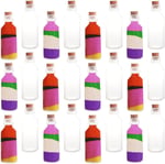 ArtCreativityTM Mantarlı Plastik Kum Sanatı Şişeleri - Kum Sanatı için 24-2 Oz Şeffaf Konteyner Paketi, Şişede Mesaj, Düğün Davetiyeleri, Çocuklar için Eğlenceli Sanat ve El Sanatları Malzemeleri - Ku