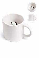 ARVALE Sürpriz Köpek Figürlü Seramik Kahve Kupası - Gizli Tasarım Mug Bardak