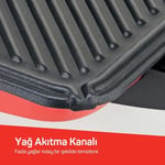 Arzum AR2007 Sultane 1800W 4 Dilim Kapasiteli Izgara ve Tost Makinesi, 180 Derece Açılır Gövde, Kırmızı