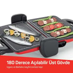 Arzum AR2007 Sultane 1800W 4 Dilim Kapasiteli Izgara ve Tost Makinesi, 180 Derece Açılır Gövde, Kırmızı