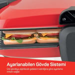 Arzum AR2007 Sultane 1800W 4 Dilim Kapasiteli Izgara ve Tost Makinesi, 180 Derece Açılır Gövde, Kırmızı
