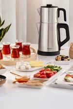 Arzum AR3129 Deminde Çay Makinesi 1800W, 1 L Demlik Kapasitesi, Inox