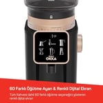 Arzum OK0044 Master Grind Kahve Öğütücü, 60 Öğütme Ayarlı, Dijital Ekranlı, Bakır