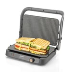 Arzum Tostçu Delux ızgara, panini presi ve sandviç makinesi, çıkarılabilir yapışmaz dökme demir plaka, granit görünümlü, ters çevrilebilir, sağlıklı ızgara, paslanmaz çelik