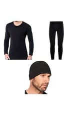 Askeri Siyah Termal Takım, Polar Eldiven, Polar Boyunluk, Bere, Erkek - Bedenler: 2XL, 3XL, S, M, L, XL