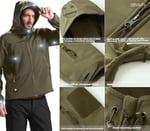 Askeri taktik erkek dövüş üniforması su geçirmez ordu savaş kıyafeti seti, kamuflaj softshell ceket, pantolon, av kıyafeti - Bedenler: S, M, L, XL, XXL