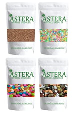ASTERA 500 Gr Pasta Süsü Renkli + 500 Gr Bonibon + 500 Gr Pasta Süsü Kakaolu + 500 Gr Çakıltaşı Çikolata