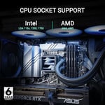 ASUS PRIME LC 360 ARGB SIVI SOĞUTUCU ÖZEL TASARLANMIŞ CPU TEMAS ALANI VE KANATÇIKLI KANALLARA SAHİP SONSUZ AYNA LENS SEÇENEKLERİ  - Seçenekler: MAX GAMING, PRIME LC, PROART LC, ROG RYUJIN, ROG RYUO...