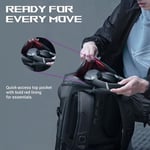 ASUS ROG Ranger BP201 dizüstü bilgisayar sırt çantası (hafif, su geçirmez, 22 litre depolama alanı, 17 inçe kadar dizüstü bilgisayarlar için