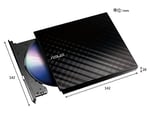ASUS Sdrw-08D2S-U Lite - Windows Ve Mac Os Için Uyumlu Ömür Boyu Veri Yedeklemesi için M-Disc Desteği ile Taşınabilir 8X DVD Yazıcı, Siyah