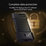 ASUS TUF Gaming AS1000 1TB Taşınabilir SSD— Sıvı ve Toz Koruması IP68, MIL-STD-810H, NTI Backup Now EZ software hediyeli - USB3.2 GEN2 Tip-C (10 Gbps), USB-C'den C'ye kablo