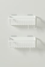 ATA HOME Banyor Yapışkanlı Mutfak Rafı Baharatlık Dolap İçi Düzenleyici 2'Li Mutfak Organizeri Plastik Askılı Beyaz 25 X 25