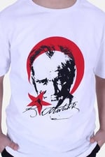 Atatürk Baskılı Atatürk Imzalı Unisex Çocuk T-shırt