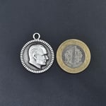 Atatürk Madalyon Örme Zincir Kolye - Gümüş Kaplama - Erkek Kadın Kolye - No:1308