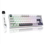 ATTACK SHARK X68MAX HE Manyetik Anahtarlı Hızlı Tetik Alüminyum Kablolu Oyun Klavyesi, 0,005 mm RT Hassasiyet, Ayarlanabilir Çalıştırma, 8 KHz, 0,08 ms Gecikme, RGB (Beyaz)