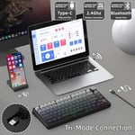 ATTACK SHARK X85PRO 75% Kablosuz Mekanik Klavye – TFT Ekran, Gasket Yapı, RGB Işıklandırma, Hot-Swap, 4000mAh Pil, BT/2.4G/USB-C Üçlü Bağlantı, QMK Desteği – Moonlit