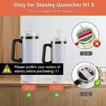 AUAUY 2 set pipet kapak silikon 3'lü set, Stanley Cup 1,0 40oz/30oz ile uyumlu, Stanley aksesuarı, su bardağı aksesuarları, 2 hasır kapaklı kapak, 2 kare dökülme durdurucu, 2 yuvarlak sızıntı