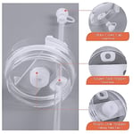 AUAUY 2 set pipet kapak silikon 3'lü set, Stanley Cup 1,0 40oz/30oz ile uyumlu, Stanley aksesuarı, su bardağı aksesuarları, 2 hasır kapaklı kapak, 2 kare dökülme durdurucu, 2 yuvarlak sızıntı