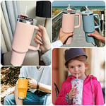 AUAUY Stanley için 6 ADET Plastik Yedek Pipet 40 oz 30 oz Bardak için Yeniden Kullanılabilir Şeffaf Pipetler Stanley Adventure Quencher Seyahat Tumbler ile Uyumlu, Temizleme Fırçalı Bardak Pipetleri