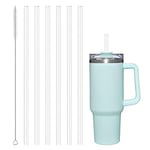 AUAUY Stanley için 6 ADET Plastik Yedek Pipet 40 oz 30 oz Bardak için Yeniden Kullanılabilir Şeffaf Pipetler Stanley Adventure Quencher Seyahat Tumbler ile Uyumlu, Temizleme Fırçalı Bardak Pipetleri