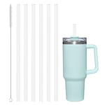 AUAUY Stanley için 6 ADET Plastik Yedek Pipet 40 oz 30 oz Bardak için Yeniden Kullanılabilir Şeffaf Pipetler Stanley Adventure Quencher Seyahat Tumbler ile Uyumlu, Temizleme Fırçalı Bardak Pipetleri
