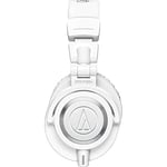 Audio-Technica M50xWH Stüdyo Kulaklık Beyaz Kablolu, Kapalı - Creators, DJ'ler, Podcasting, Kayıt ve İzleme için