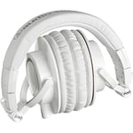 Audio-Technica M50xWH Stüdyo Kulaklık Beyaz Kablolu, Kapalı - Creators, DJ'ler, Podcasting, Kayıt ve İzleme için