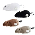AUEAR, 4 paket rüzgar Up fare yarış Mini atlama sıçan peluş fareler gerçekçi görünümlü Pet Twirling kuyruk ile