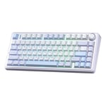 Aula F75 Mekanik RGB TKL Gray Switch Kablosuz Makrolu Hot Swap Klavye Buz Mavisi