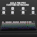 Aula F99 Pro 3 Modlu RGB Hot Swap Mekanik Nimbus V3 Switch Kablosuz Makrolu Klavye Gradyan Gri