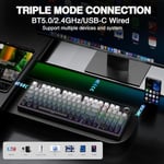 Aula F99 Pro 3 Modlu RGB Hot Swap Mekanik Nimbus V3 Switch Kablosuz Makrolu Klavye Gradyan Gri