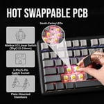Aula F99 Pro 3 Modlu RGB Hot Swap Mekanik Nimbus V3 Switch Kablosuz Makrolu Klavye Gradyan Gri