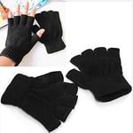Auleset Parmaksız Eldiven, Kış El Isıtıcı Eldivenler, Unisex Siyah Streç Örme Eldiven