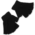 Auleset Parmaksız Eldiven, Kış El Isıtıcı Eldivenler, Unisex Siyah Streç Örme Eldiven