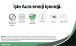 Aura Sağlıklı Enerji İçeceği | 250 ml x 24'lü Kutu | Doğal İçerikli, Düşük Şekerli | Ginseng, Guarana, Ginkgo Biloba Destekli | Aspartam ve Asesulfam K İçermez