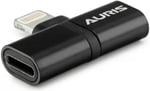 Auris ARS-TA05 iPhone Lightning Şarj ve Kulaklık Çevirici, iPhone Uyumlu, Siyah