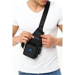 Av A Dos Çapraz Askılı Çanta, Göğüs Çantası, Siyah Unisex Keten Telefon Bölmeli Suya Dayanıklı Bel Çapraz Omuz Çanta Göğüs Günlük Bodybag