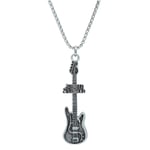 Avenged Sevenfold Elektro Gitar Örme Zincir Kolye - Gümüş Kaplama - Erkek Kadın Kolye - No:1562
