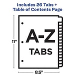 Avery 3 Halka Bağlayıcı için A-Z Tab Bölücüler, Özelleştirilebilir İçindekiler, Çok Renkli Sekmeler, 3 Takım (44225)