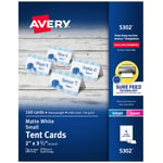 Avery 5302 Küçük çadır kart, beyaz, 2 x 3 1/2, 4 kart/(Box 160)
