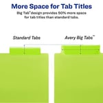 Avery Big Tab iki cepli plastik ayırma duvarı, 3 set 5 bölmeli 3 set 5 bölmeli 3 set 5 tablet merhrenkli