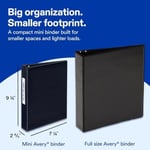 Avery Mini Dayanıklı Cilt, 5,5 x 8,5 İnç Sayfalar için, 2-İnç Yuvarlak Halka, Siyah, 1 Bağlayıcı (27554)
