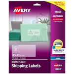 Avery Mürekkep Püskürtmeli Yazıcılar için Şeffaf Kolay Soyulabilir Gönderim Etiketleri 5 cm x 10 cm, 100'lü Paket (18863), Beyaz