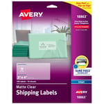 Avery Mürekkep Püskürtmeli Yazıcılar için Şeffaf Kolay Soyulabilir Gönderim Etiketleri 5 cm x 10 cm, 100'lü Paket (18863), Beyaz