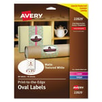 Avery Yazdırılabilir Boş Oval Etiketler, 5,08 cm x 7,62 cm, Dokulu Mat Beyaz, 80 Özelleştirilebilir Etiket (22829)