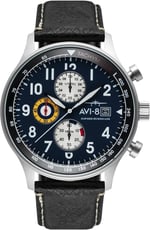 AVI-8 Erkek 42 mm Hawker Hurricane Klasik Kronograf Pilot Japon Kuvars Saat Deri Kayışlı AV-4011